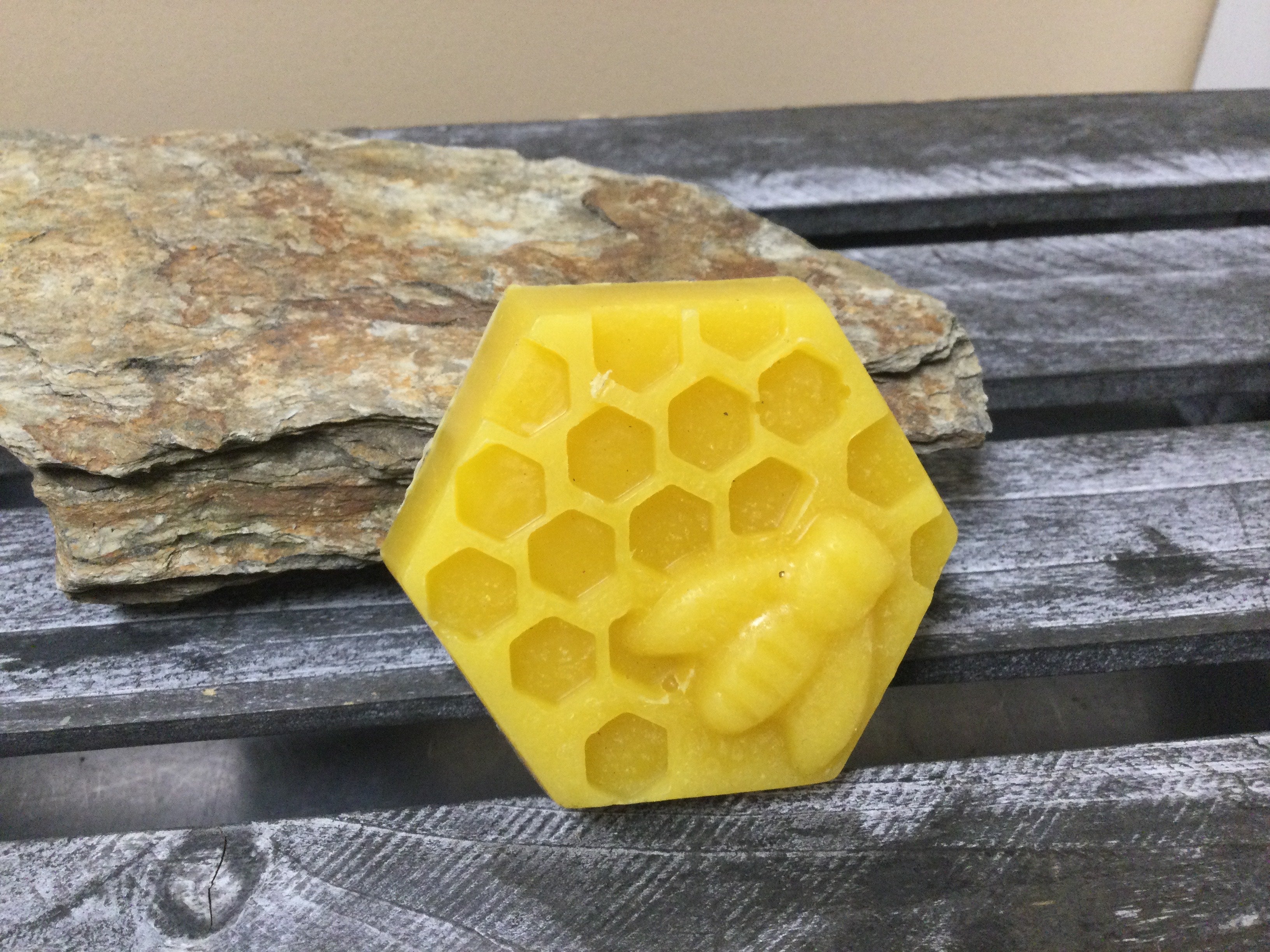 Bees Wax, California Gold 2 oz hex with bee