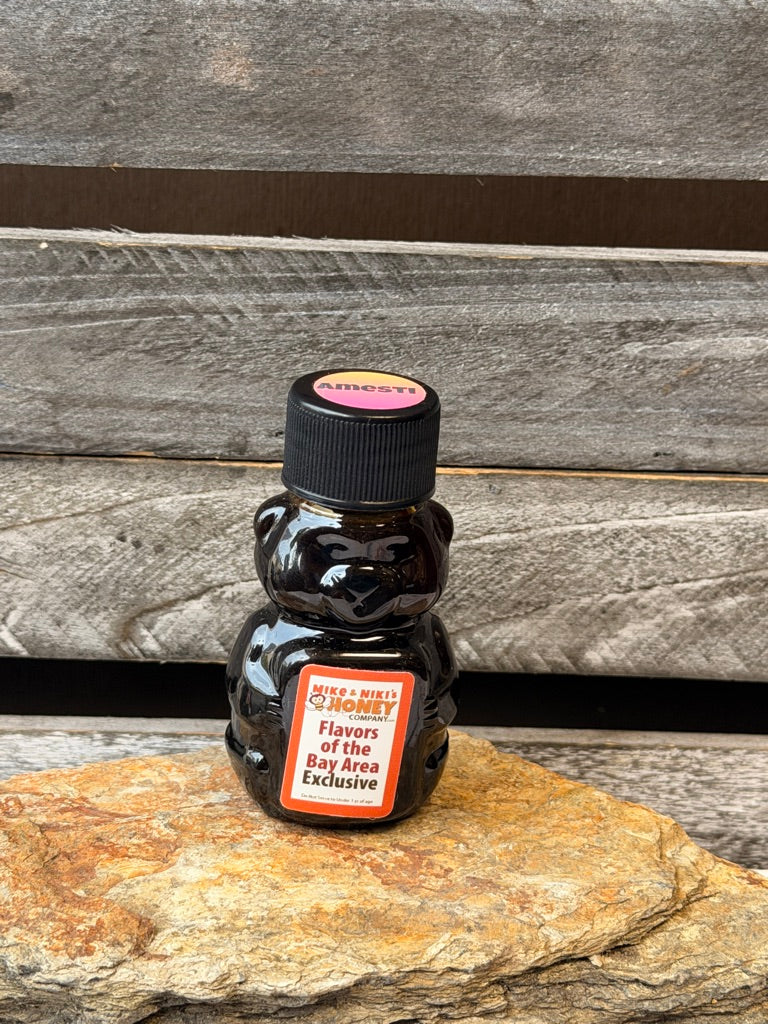 Carneros Wildflower Honey 2oz Bear – Bay Area Exclusive black cap – NorCal artisan honey