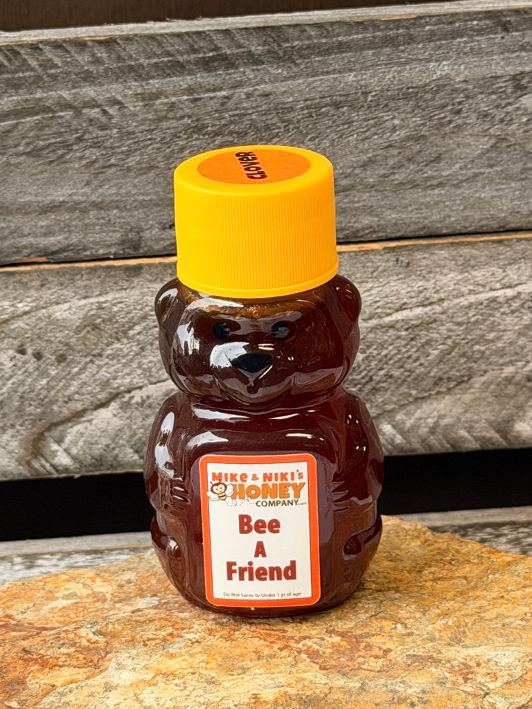 Clover Honey 2oz Bear – Bee A Friend personality yellow cap – pure clover honey Silicon Valley