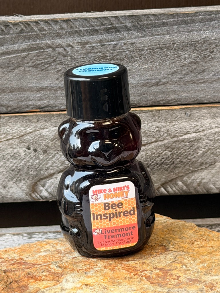 Livermore Fremont Wildflower Honey 2oz Bear – Bee Inspired personality – East Bay local honey