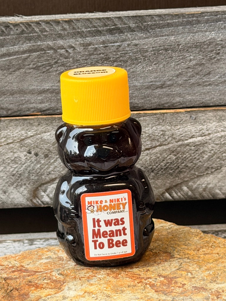 2oz Honey Bear – It Was Meant To Bee personality yellow cap – mini honey bear gift Silicon Valley