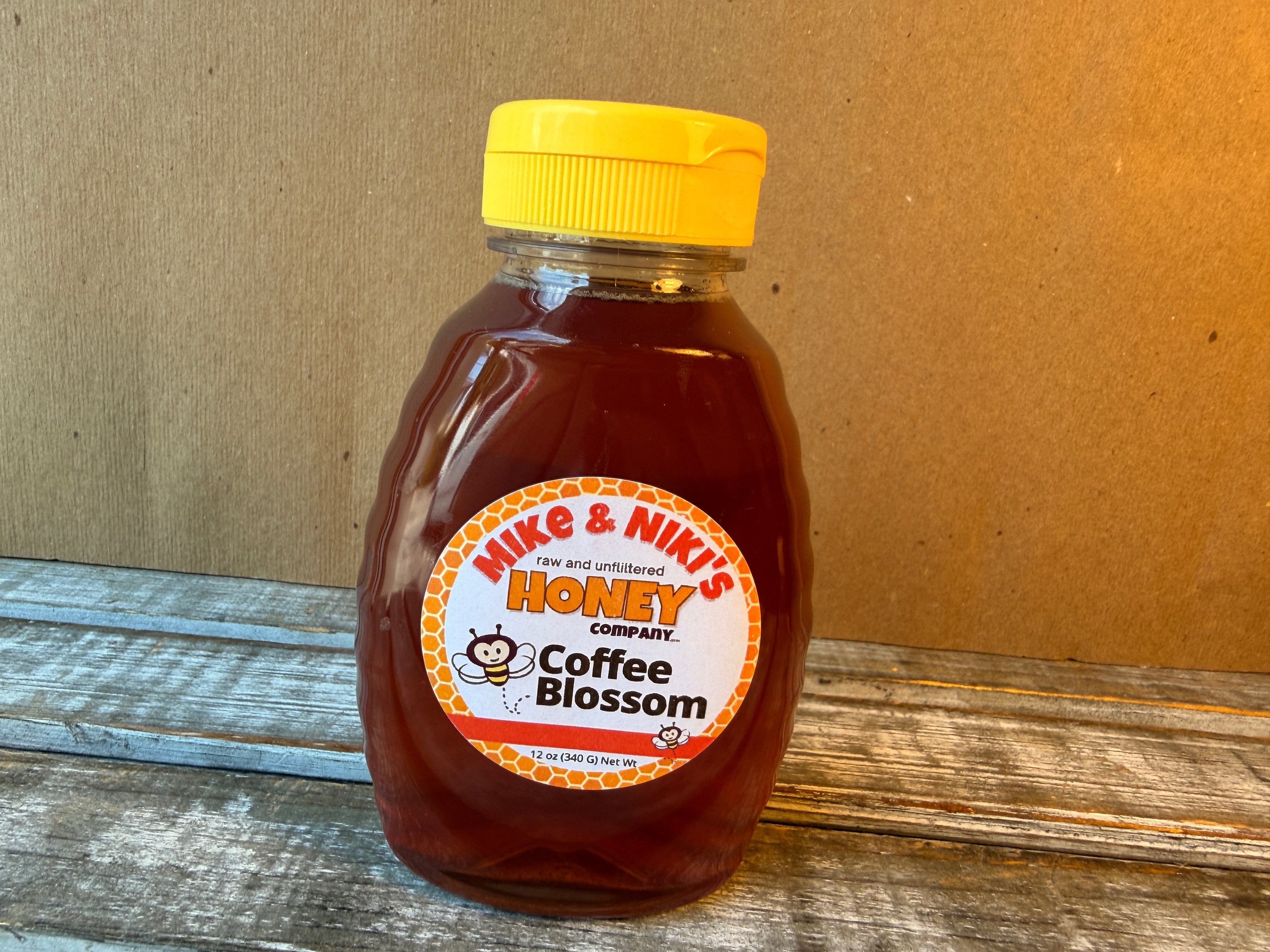 Mike & Niki's Honey Company Coffee Blossom Honey, 12 oz squeeze bottle