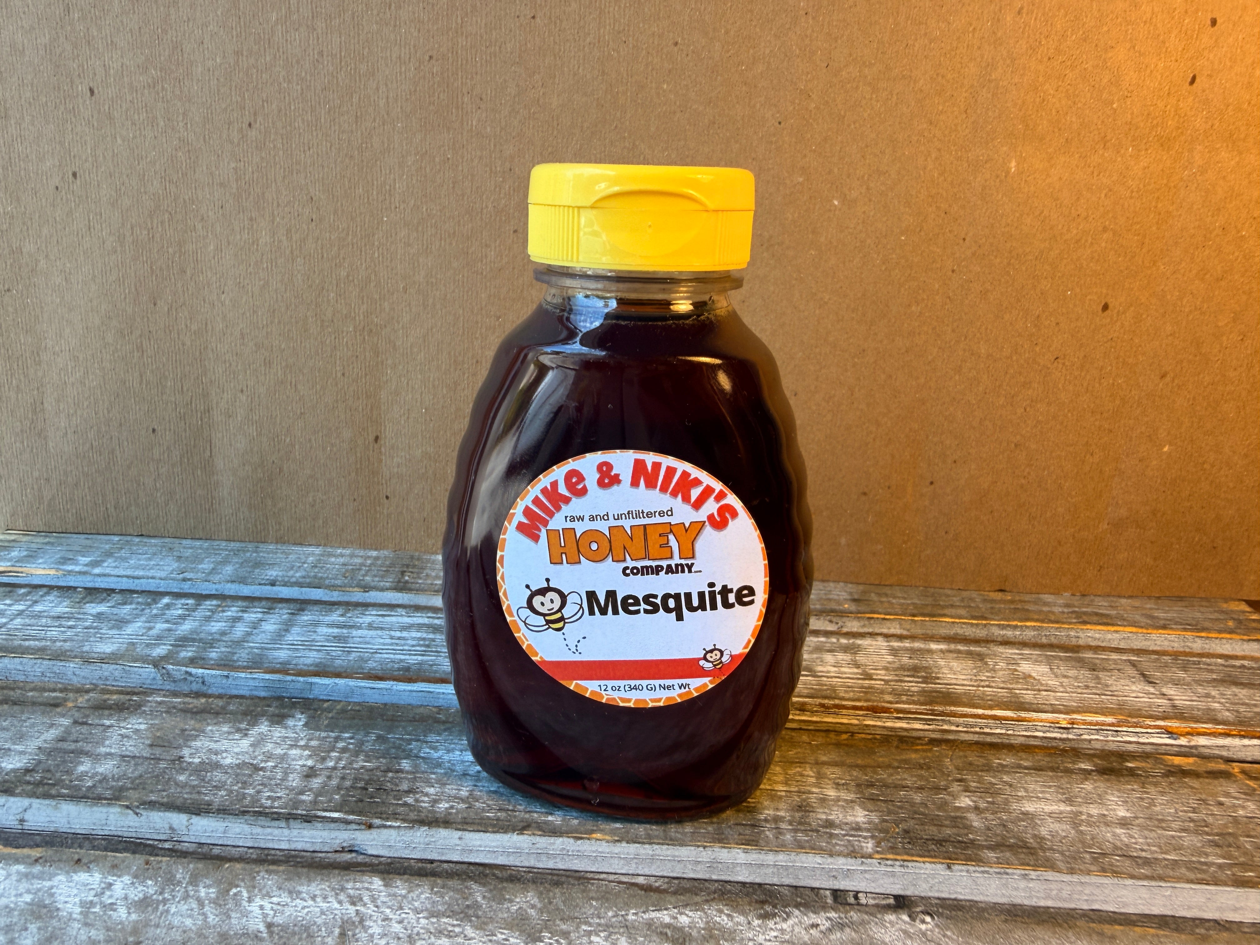 Mike & Niki's Honey Company Mesquite Honey, 12 oz squeeze bottle
